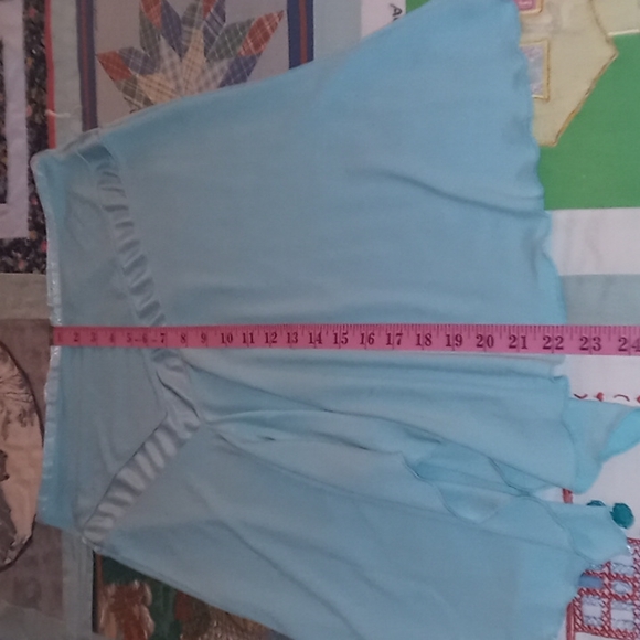 Bundle of NWT White Blouse & Express Turquoise Midi Skirt with Scalloped Hemline - Picture 11 of 16